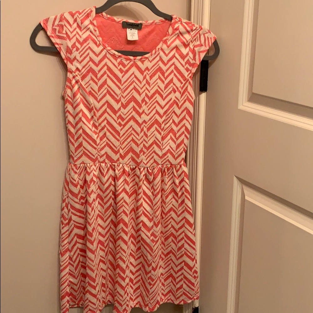 Pink and white dress